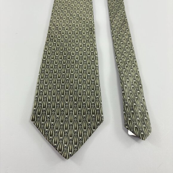 Zylos Platinum George Machado Grey / Black Geometric Men's Tie 4" x 59" NWT - Picture 2 of 4
